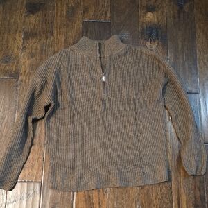 Women's Brown Half-Zip Sweater